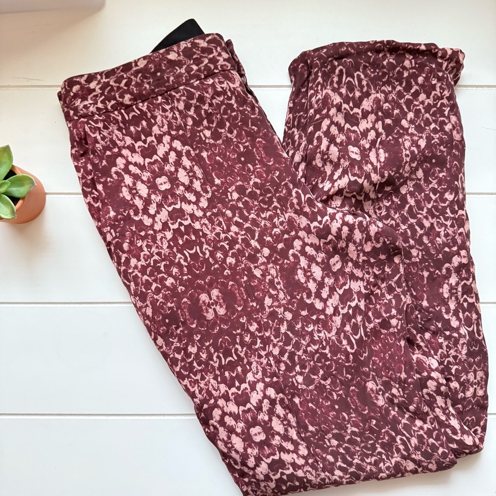 Haute Hippie Rich Burgundy Printed Pants